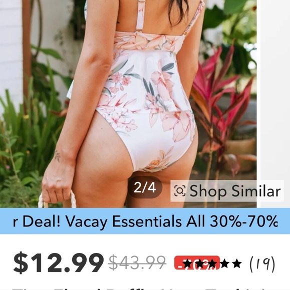 Floral Ruffle Tankini - Picture 2 of 8